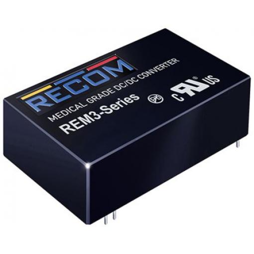 Recom Měnič DC/DC REM6, výstup: 12 V dc 5 kV ac, Vin 36V dc 125 mA, Vin 18V 3 W -40 °C 105 °C Průchozí otvor