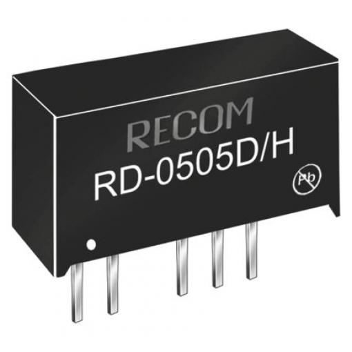 Recom Měnič DC/DC RD, výstup: 12 V dc 1 kV dc, Vin 5V 84 mA, Vin -40V 2 W -40 °C 85 °C Průchozí otvor