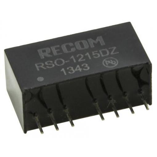 Recom Měnič DC/DC RSO, výstup: 15 V dc 1 kV dc, Vin 18V dc 34 mA, Vin 4.5V 1 W -40 °C 75 °C Průchozí otvor