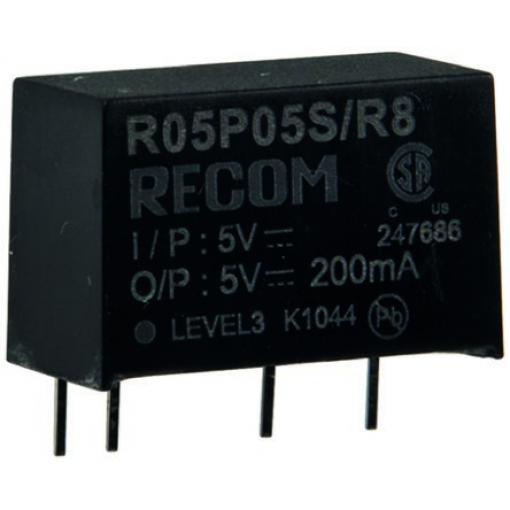 Recom Měnič DC/DC R12P, výstup: 15 V dc 8 kV dc, Vin 12V dc 66 mA, Vin 10.8V 1 W -40 °C 85 °C Průchozí otvor