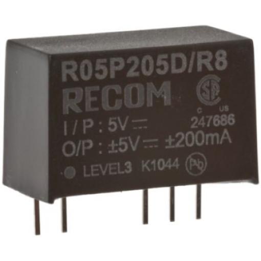 Recom Měnič DC/DC R12P, výstup: 5 V dc 8 kV dc, Vin 12V dc 200 mA, Vin 10.8V 2 W -40 °C 85 °C Průchozí otvor