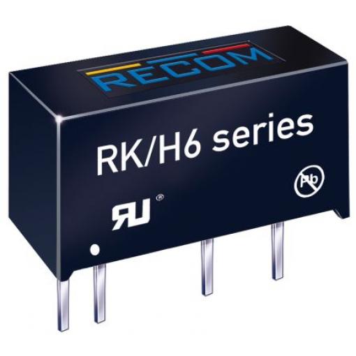 Recom Měnič DC/DC RK, výstup: 12 V dc 4 kV dc, Vin 12V dc 84 mA, Vin 10.8V 1 W -40 °C 90 °C Průchozí otvor