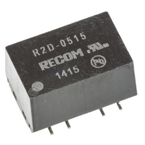 Recom Měnič DC/DC R2D, výstup: 15 V dc 1 kV dc, Vin 5V dc 66 mA, Vin 4.5V 2 W -40 °C 100 °C Povrch