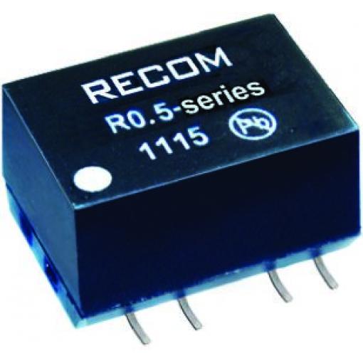 Recom Měnič DC/DC R0.5Z, výstup: 12 V dc 1 kV dc, Vin 12V dc 42 mA, Vin 11.4V 0.5 W -40 °C 85 °C Povrch