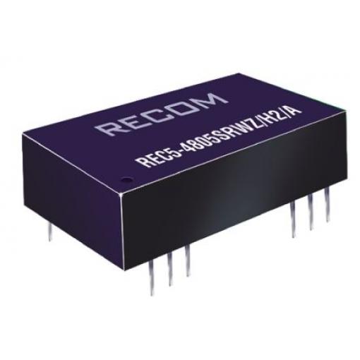 Recom Měnič DC/DC REC5, výstup: 15 V dc 2 kV dc, Vin 72V 350 mA, Vin 18V 5 W -40 °C 75 °C Průchozí otvor