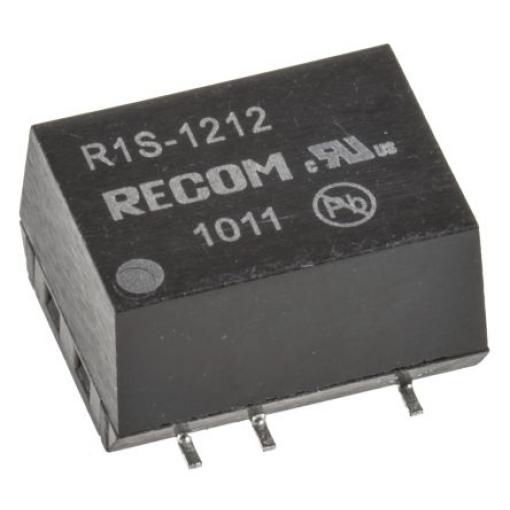 Recom Měnič DC/DC R1S, výstup: 5 V 1 kV dc, Vin 12V dc 84 mA, Vin 10.8V 1 W -40 °C 100 °C Povrch