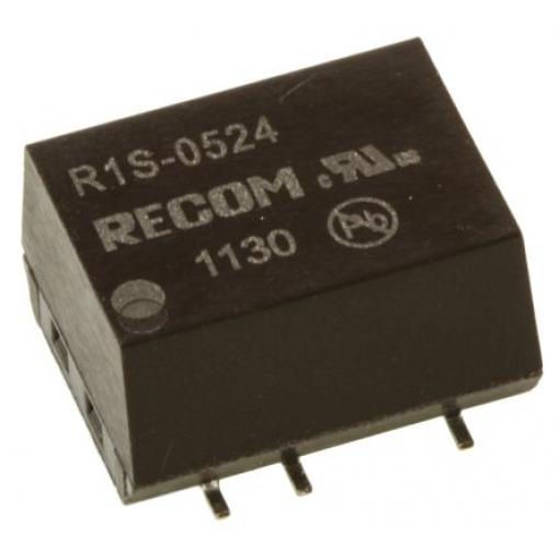 Recom Měnič DC/DC R1S, výstup: 24 V dc 1 kV dc, Vin 5V dc 42 mA, Vin 4.5V 1 W -40 °C 100 °C Povrch