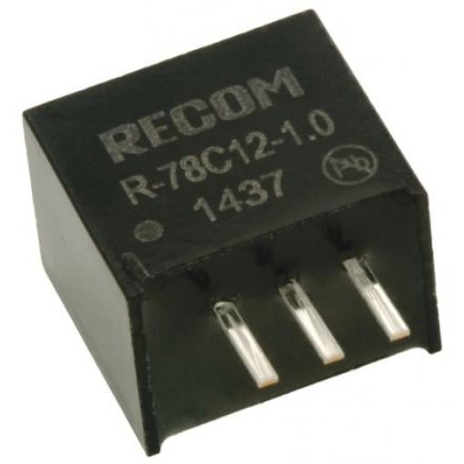 Recom Spínací regulátor, výstup: 12V dc Průchozí otvor 1 A, počet výstupů: 1