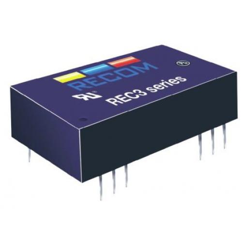 Recom Měnič DC/DC REC3, výstup: 5 V dc 4 kV dc, Vin 72V dc 600 mA, Vin 18V 3 W -40 °C 80 °C Průchozí otvor