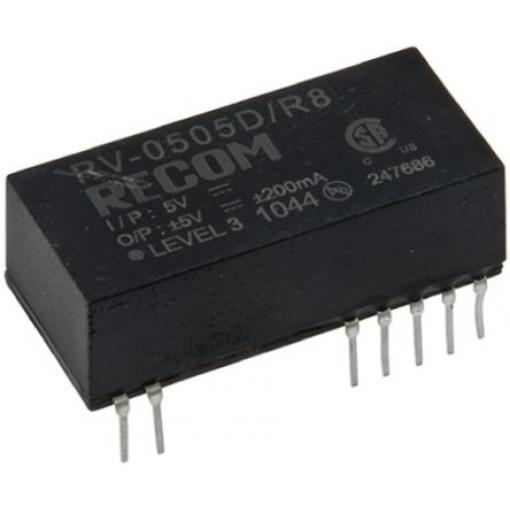 Recom Měnič DC/DC RV, výstup: 5 V dc 8 kV dc, Vin 5V dc 400 mA 2 W -40 °C 85 °C Průchozí otvor