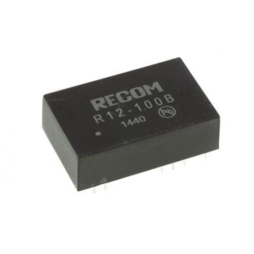 Recom Měnič DC/DC R12, výstup: 103 V 3 kV dc, Vin 10V 50 mA, Vin 14V dc 5 W -40 °C 85 °C Průchozí otvor