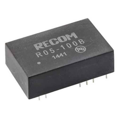Recom Měnič DC/DC R05, výstup: 87 V 3 kV dc, Vin 6V dc 25 mA, Vin 4.5V 3 W -40 °C 85 °C Průchozí otvor