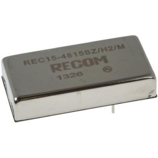 Recom Měnič DC/DC REC15, výstup: 15 V dc 1 kV ac, Vin 75V dc 1 A, Vin 18V 15 W -40 °C 90 °C Průchozí otvor