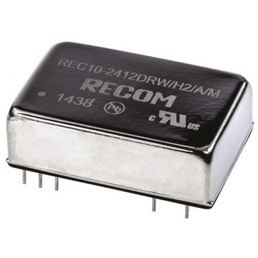 Recom Měnič DC/DC REC10/M, výstup: 12 V dc 2 kV dc, Vin 75V 416 mA, Vin 36V dc 10 W -40 °C 75 °C Průchozí otvor