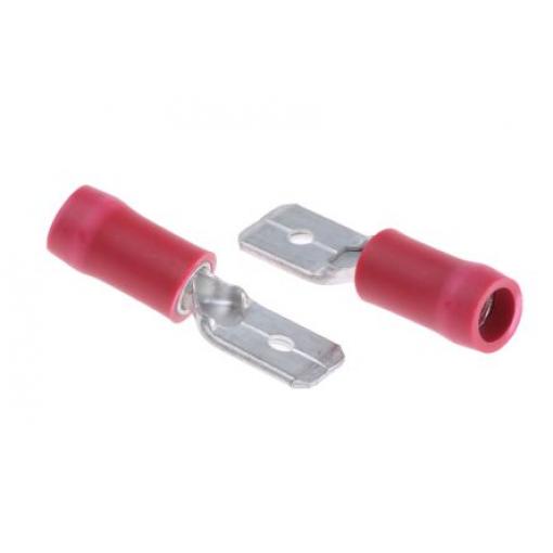 JST Zásuvný konektor, řada: FVDDM Izolované, 6.3 x 0.8 mm, Červená Vnější, celková délka: 20.5 mm, izolační: Vinyl, min.