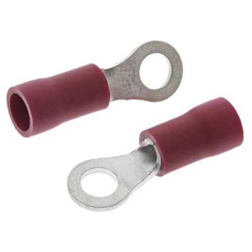 Očková koncovka, řada: FV, M3, Červená, min. AWG: 22 AWG, max. AWG: 16 AWG, Izolované, JST
