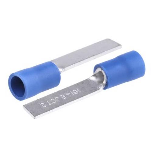 Krimpovací plochá svorka, řada: FV, Izolované délka čepele 18.2 mm, Modrá, max. AWG: 14 AWG, min. AWG: 16 AWG, JST