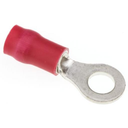 Očková koncovka, řada: R, 4 mm, Červená, min. AWG: 22 AWG, max. AWG: 16 AWG, Izolované, JST