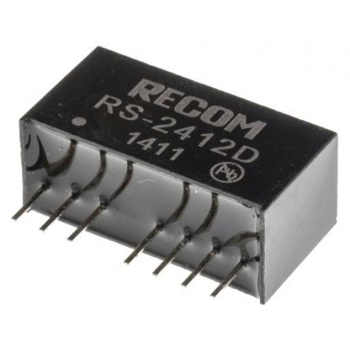 Recom Měnič DC/DC RS, výstup: 12 V dc 500 V ac, Vin 36V dc 83 mA, Vin 18V 2 W -40 °C 85 °C Průchozí otvor
