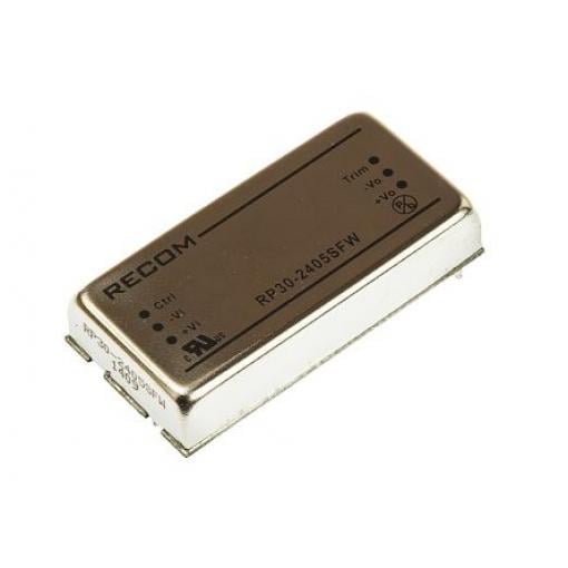 Recom Měnič DC/DC RP30 FW, výstup: 5 V dc 1.6 kV dc, Vin 24V dc 6 A, Vin 18V 30 W -40 °C 85 °C Průchozí otvor