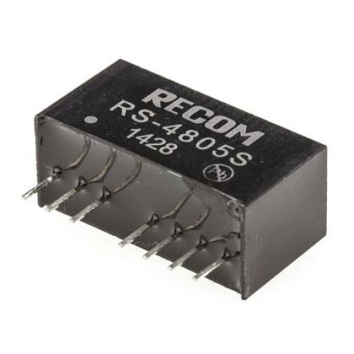 Recom Měnič DC/DC RS, výstup: 5 V dc 500 V ac, Vin 72V dc 400 mA, Vin 36V 2 W -40 °C 85 °C Průchozí otvor
