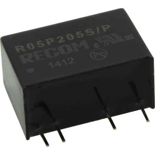 Recom Měnič DC/DC R05P, výstup: 5 V dc 2.6 kV ac, Vin 5V dc 400 mA, Vin 4.5V 2 W -40 °C 95 °C Průchozí otvor