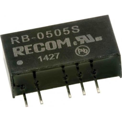Recom Měnič DC/DC RB, výstup: 5 V dc 500 V ac, Vin 5V dc 200 mA, Vin 4.5V 1 W -40 °C 85 °C Průchozí otvor