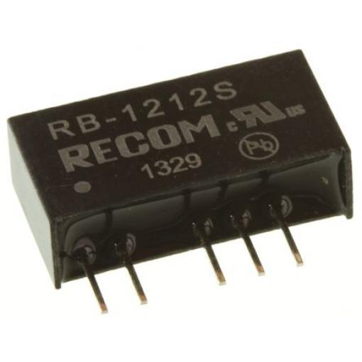 Recom Měnič DC/DC RB, výstup: 12 V dc 500 V ac, Vin 12V dc 84 mA, Vin 0V ac 1 W -40 °C 85 °C Průchozí otvor