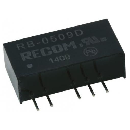 Recom Měnič DC/DC RB, výstup: 9 V dc 500 V ac, Vin 5.5V dc 56 mA, Vin 4.5V 1 W -40 °C 85 °C Průchozí otvor