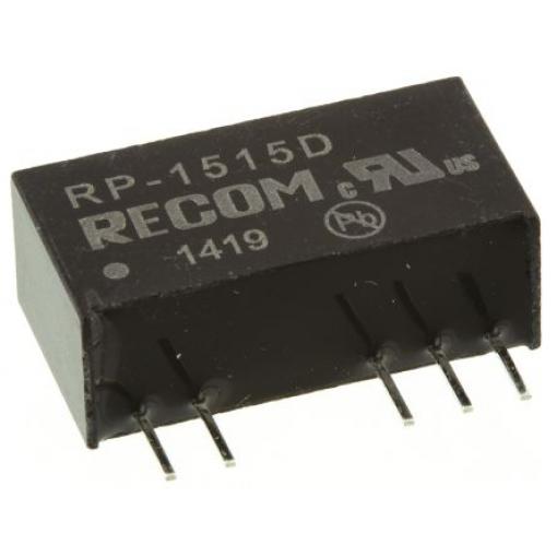 DC-DC převodník 1W, výstup: ±15V dc ±33mA 2.6kV ac, Vin 13,5 → 16,5 V DC
