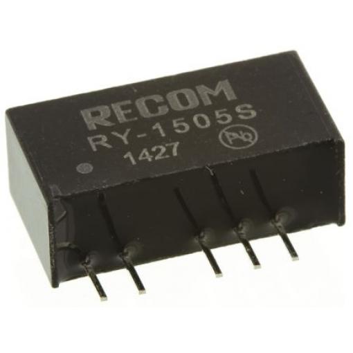 Recom Měnič DC/DC RY, výstup: 5 V dc 1 kV dc, Vin 15V dc 200 mA, Vin 14.25V 1 W -40 °C 70 °C Průchozí otvor