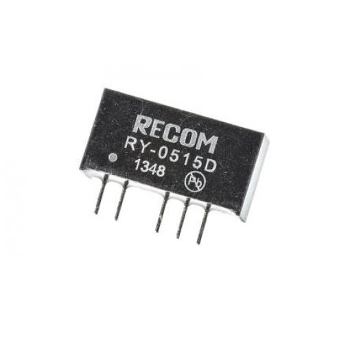 Recom Měnič DC/DC RY, výstup: 15 V dc 1 kV dc, Vin 5.5V 33 mA, Vin 4.5V 1 W -40 °C 85 °C Průchozí otvor
