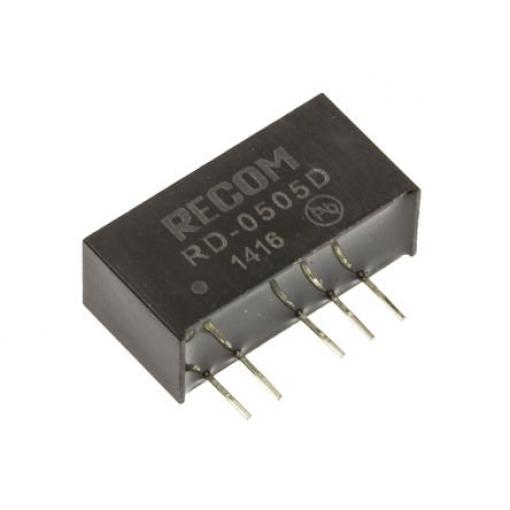Recom Měnič DC/DC RD, výstup: 5 V dc 1 kV dc, Vin 5.5V dc 200 mA, Vin 4.5V 2 W -40 °C 85 °C Průchozí otvor