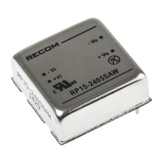 Recom Měnič DC/DC RP15 AW, výstup: 5 V 1.6 kV, Vin 36V 3 A, Vin 9V 15 W -40 °C 67 °C Průchozí otvor