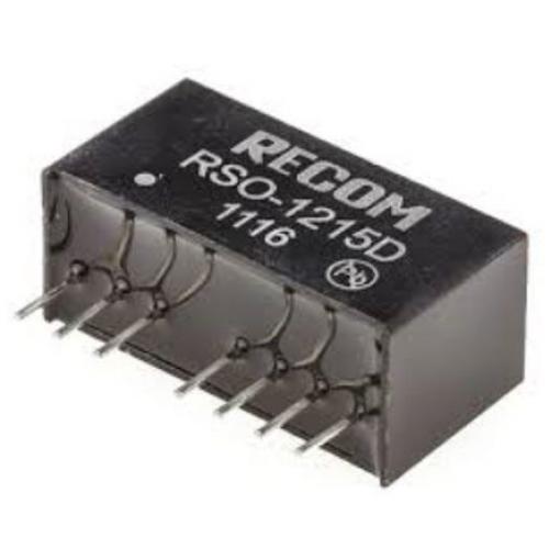 Recom Měnič DC/DC RSO, výstup: 15 V dc 500 V ac, Vin 18V dc 34 mA, Vin 9V 1 W -40 °C 85 °C Průchozí otvor
