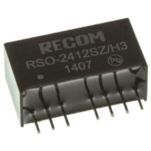 DC-DC převodník 1W, výstup: 12V dc 83mA 3kV dc, Vin 9 → 36 V DC