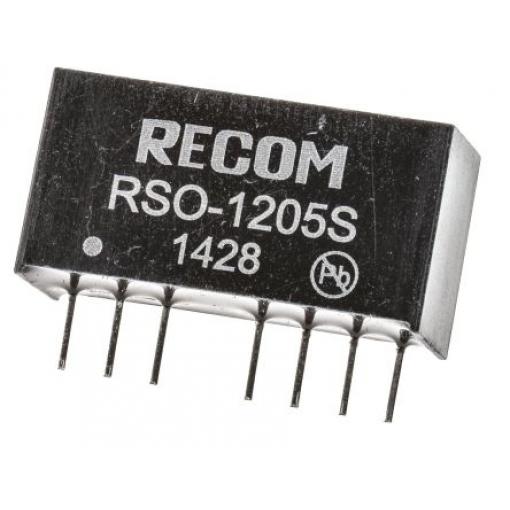 Recom Měnič DC/DC RSO, výstup: 5 V dc 1 kV dc, Vin 18V dc 200 mA, Vin 9V 1 W -40 °C 85 °C Průchozí otvor