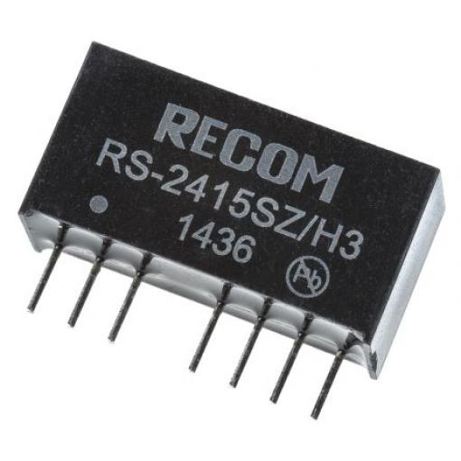 Recom Měnič DC/DC RS, výstup: 15 V dc 3 kV dc, Vin 36V dc 134 mA, Vin 9V 2 W -40 °C 85 °C Průchozí otvor
