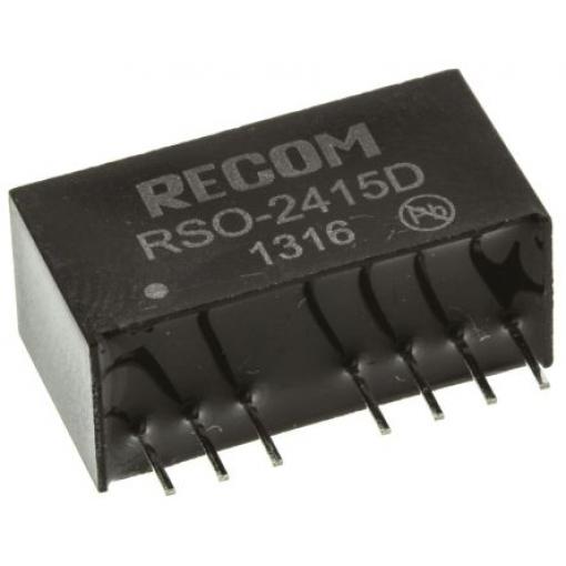 Recom Měnič DC/DC RSO, výstup: 15 V dc 1 kV dc, Vin 36V dc 34 mA, Vin 18V 1 W -40 °C 85 °C Průchozí otvor