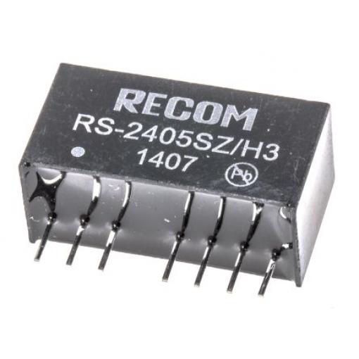 Recom Měnič DC/DC RS, výstup: 5 V dc 3 kV dc, Vin 36V dc 400 mA, Vin 9V 2 W -40 °C 85 °C Průchozí otvor