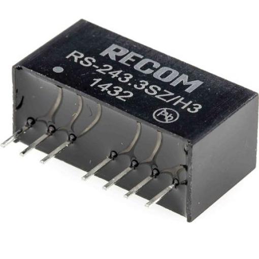 Recom Měnič DC/DC RS, výstup: 3.3 V dc 3 kV dc, Vin 36V dc 500 mA, Vin 9V 2 W -40 °C 85 °C Průchozí otvor