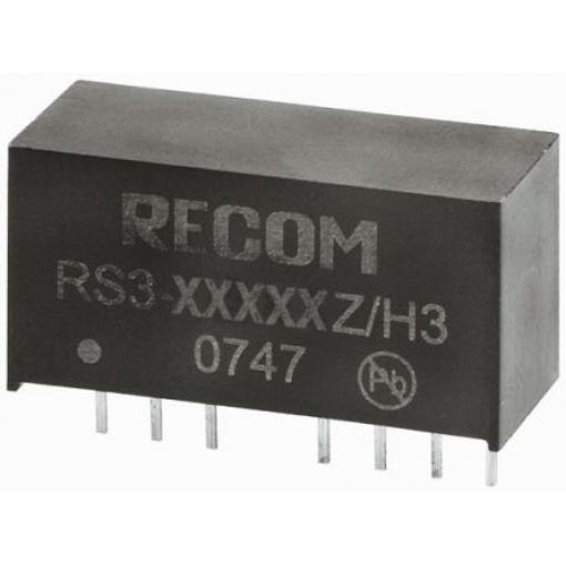 Recom Měnič DC/DC RS3, výstup: 5 V dc 3 kV dc, Vin 27V dc 300 mA, Vin 9V 3 W -40 °C 71 °C Průchozí otvor
