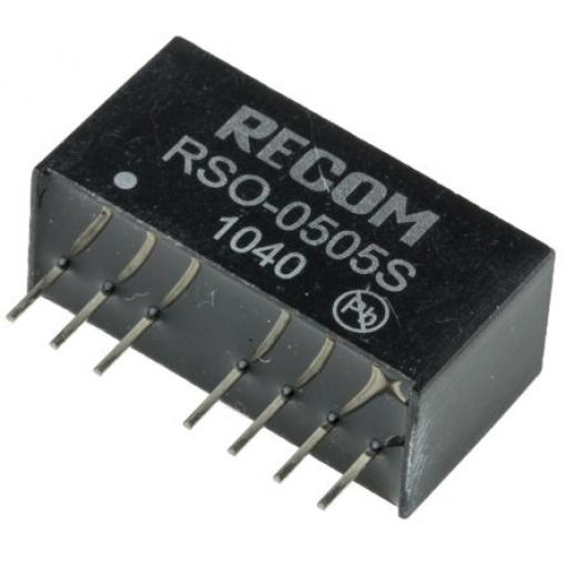 Recom Měnič DC/DC RSO, výstup: 5 V dc 500 V ac, Vin 9V dc 200 mA, Vin 4.5V 1 W -40 °C 85 °C Průchozí otvor
