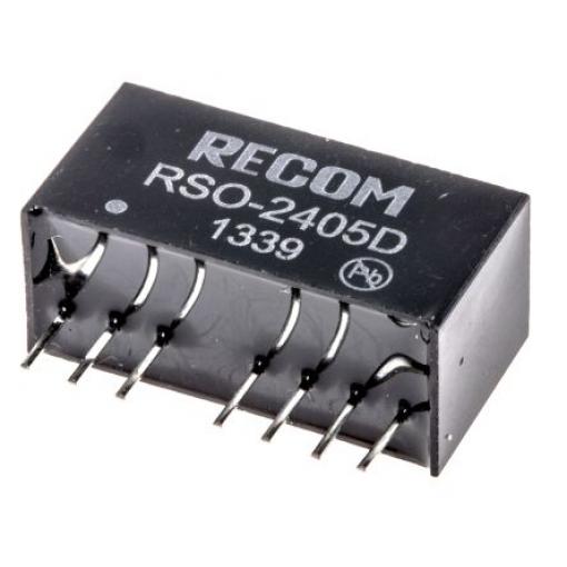 Recom Měnič DC/DC RSO, výstup: 5 V dc 1 kV dc, Vin 36V dc 100 mA, Vin 18V 1 W -40 °C 85 °C Průchozí otvor