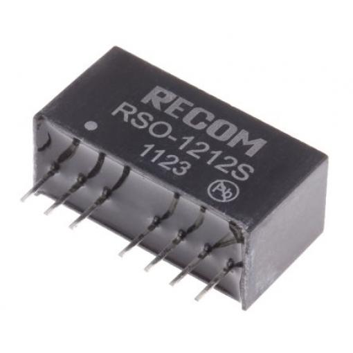 Recom Měnič DC/DC RSO, výstup: 12 V dc 500 V ac, Vin 18V dc 83 mA, Vin 9V 1 W -40 °C 85 °C Průchozí otvor