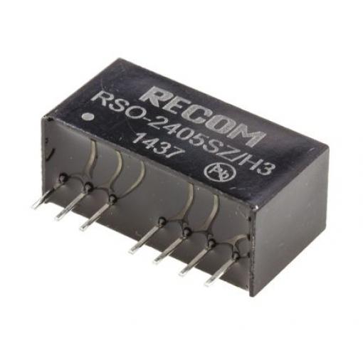 Recom Měnič DC/DC RSO, výstup: 5 V dc 3 kV dc, Vin 36V dc 200 mA, Vin 9V 1 W -40 °C 75 °C Průchozí otvor