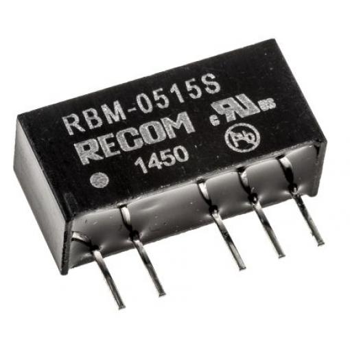 DC-DC převodník 1W, výstup: 15V dc 66mA 3kV dc, Vin 4,5 → 5,5 V DC