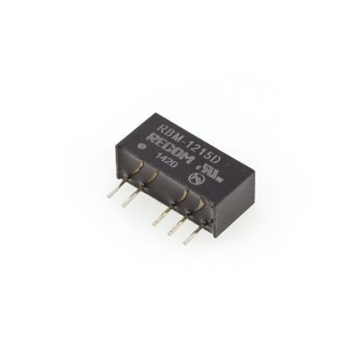 Recom Měnič DC/DC RBM, výstup: 15 V dc 3 kV dc, Vin 5.5V 33 mA, Vin 4.5V 1 W -40 °C 85 °C Průchozí otvor