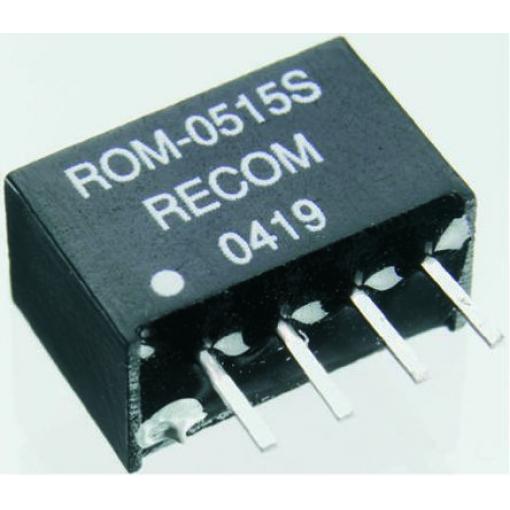 Recom Měnič DC/DC ROM, výstup: 5 V dc 3 kV dc, Vin 5V dc 200 mA, Vin 4.5V 1 W -40 °C 85 °C Průchozí otvor