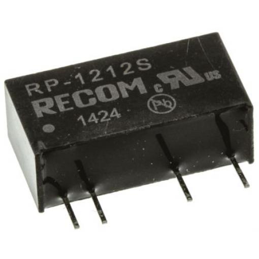 Recom Měnič DC/DC RP, výstup: 12 V dc 2.6 kV ac, Vin 13.2V dc 84 mA, Vin 10.8V 1 W -40 °C 85 °C Průchozí otvor